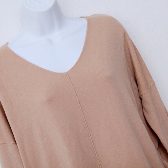 Dreamers Oversized V Neck Sweater Orange Women Size M/L - Picture 3 of 8